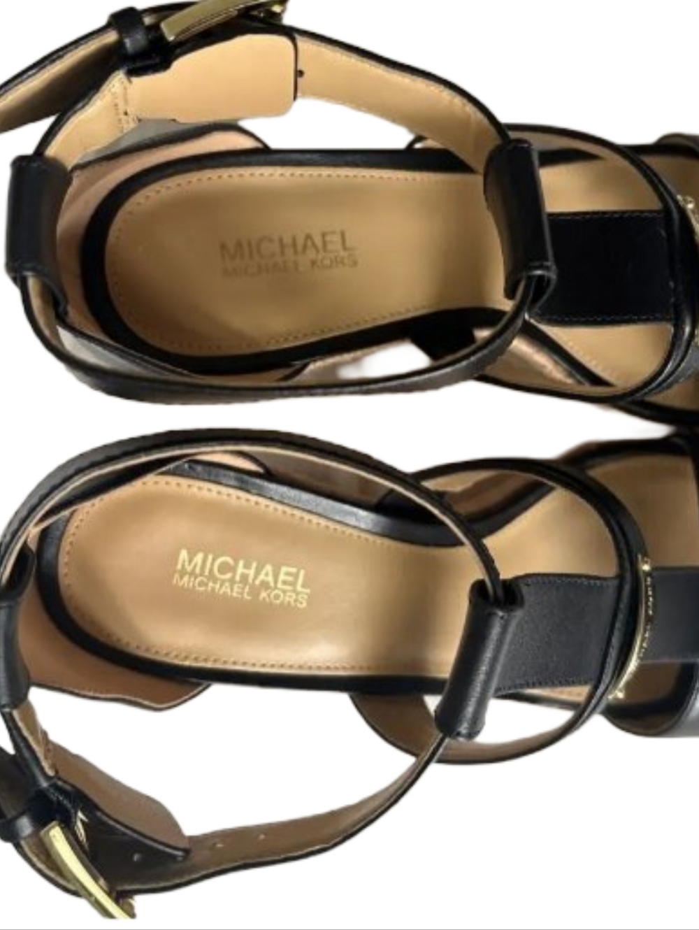 Michael Kors Finley Espadrille Wedge Sandals Black Size 6 - Picture 8 of 13